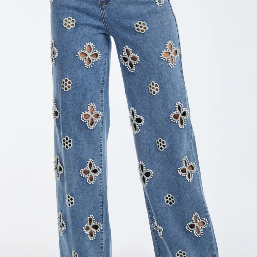Embellished Blue Jeans